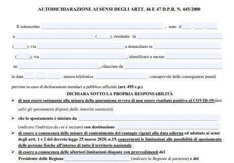 DOWNLOAD / Coronavirus, scarica l'autocertificazione del Viminale dal 4 maggio - FOTO
