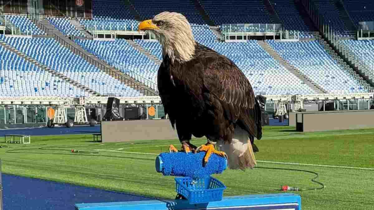 Lazio, presentata la nuova aquila: la foto all'Olimpico
