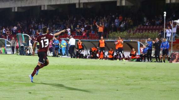 Salernitana, Kiyine segna ancora: ma Nesta la pareggia al 95'