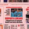 La prima pagina de La Gazzetta dello Sport: "Lukaku risponde all'Inter"