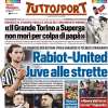 Tutto Sport titola: "Rabiot-United, Juve alle strette", si ricorda anche il "Grande Torino"