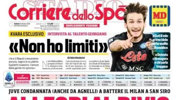 Il Corriere dello Sport in prima pagina: "Allegri al bivio, l'Inter vuole cambiare passo"