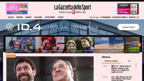 Le aperture in Italia: "Nasce la Superlega. Ci sono anche Inter, Juve e Milan"