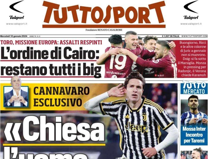 Tuttosport titola in apertura: "Mossa Inter, incontro per Taremi"