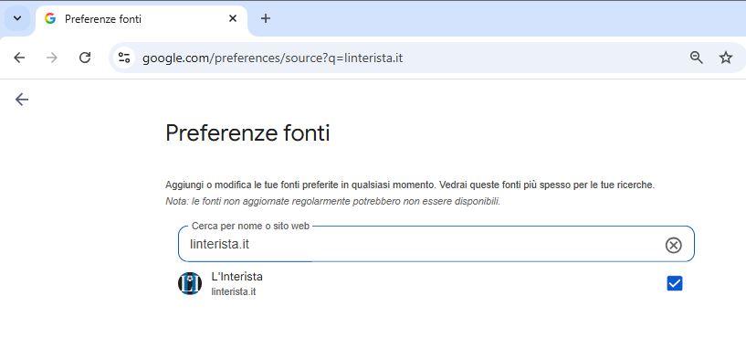 Google “Fonti preferite”, aggiungi subito Linterista e personalizza le tue notizie