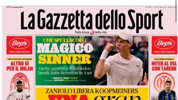 Lautaro e Thuram in ritardo: Inter, largo a Taremi. La prima pagina della Gazzetta dello Sport