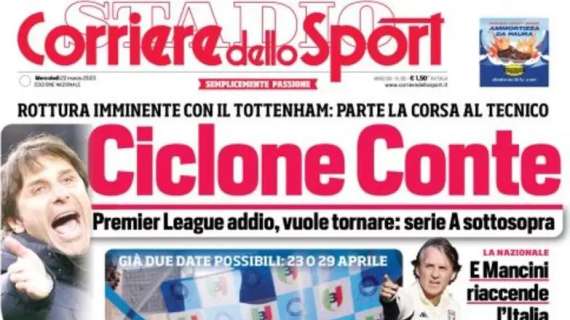 L'apertura del Corriere dello Sport: "Il ciclone-Conte mette la Serie A sottosopra"