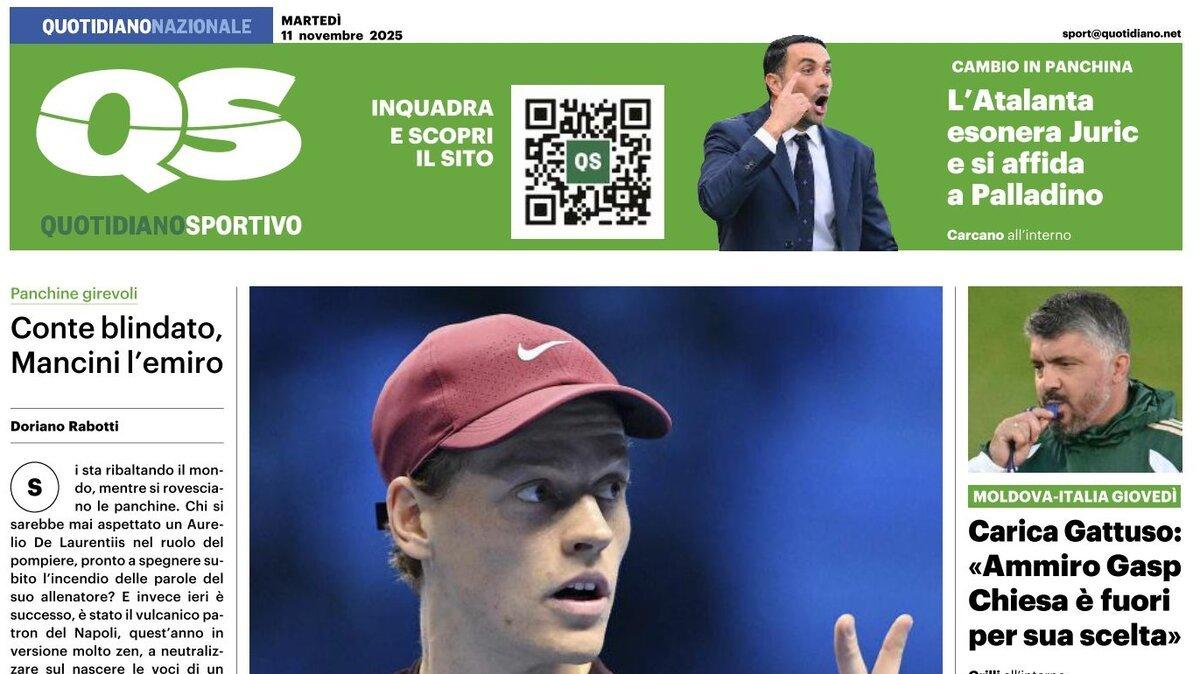 Conte blindato, Mancini l'emiro. La prima pagina del QS - Quotidiano Sportivo