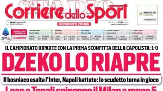 Corsport titola: "Dzeko lo riapre, Napoli battuto: lo Scudetto torna in gioco"