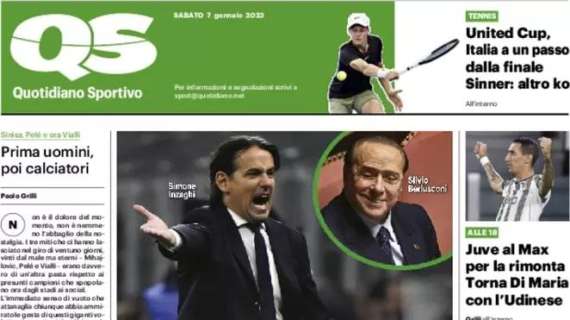 L'Inter sfida il Monza di Berlusconi. Il QS titola in apertura: "Silvio, ancora tu?"