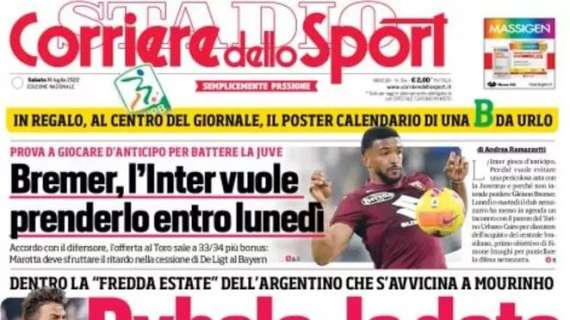 Il Corriere dello Sport sull'Inter: "Bremer, i nerazzurri lo vogliono entro lunedì"