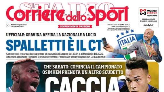 Il Corriere dello Sport intitola: "Caccia al Napoli". L'Inter sfida il Monza e schiera la Thu-La