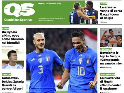 La prima pagina del QS: "C'è un'Italia che sa vincere"