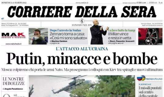 L'apertura del Corriere della Sera: "Brozovic in meno, Dzeko in più. L'Inter non può più fermarsi"