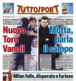 "Inter, ora si fa dura": l'apertura di Tuttosport sulla lotta Scudetto