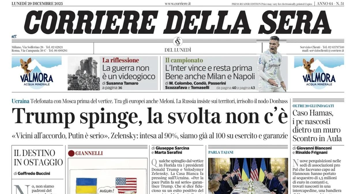 Il Corriere della Sera titola: "L’Inter vince e resta prima"