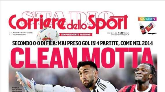 La prima pagina del Corriere dello Sport: "Clean Motta, l'Inter cerca l'accoppiata"