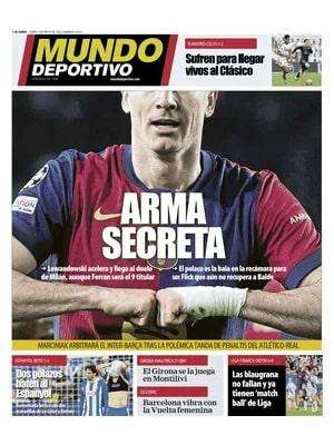Inter-Barça, Lewandowski c'è ma non da titolare. Le prime pagine spagnole