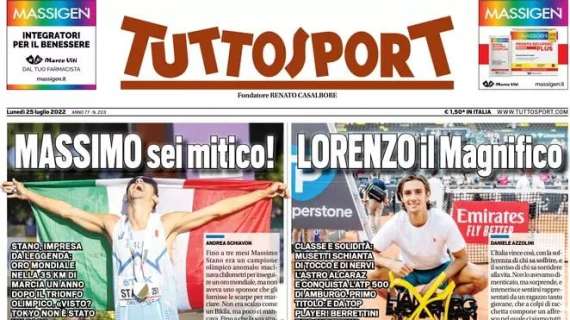 Tuttosport in prima pagina: "Zaniolo: Conte sfida Allegri"