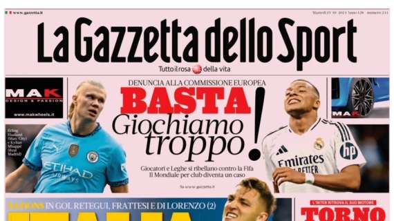 "Torno e non mi fermo più": la prima pagina di Gazzetta dello Sport