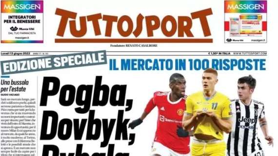 L'apertura di Tuttosport: "Pogba, Dovbyk, Dybala...ecco come finirà"