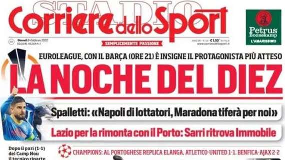 Il Corriere dello Sport in apertura: "La noche del Diez"