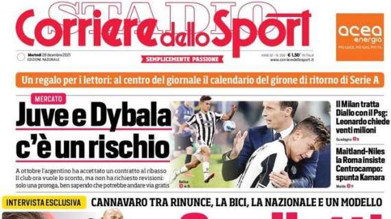 Il CorSport in apertura con le parole di Cannavaro: "Spalletti il migliore"