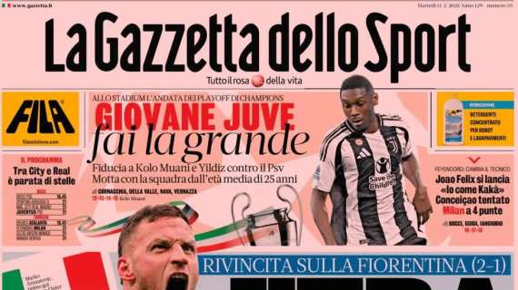 "Inzaghi che rivincita, si riporta a meno uno dal Napoli": l'apertura di Gazzetta dello Sport