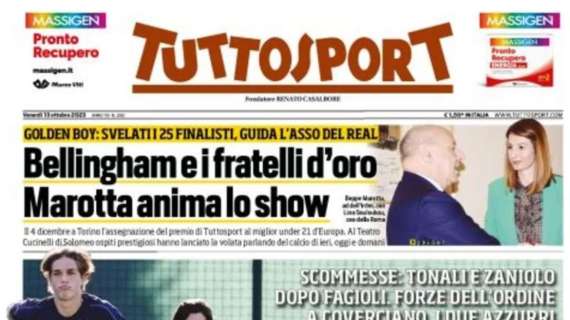 Tuttosport affranto in apertura: "Povera Italia, l'inchiesta scommesse valuta anche altri giocatori"