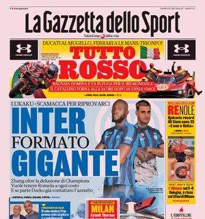 La Gazzetta dello Sport intitola: "Inter formato XXL: Lukaku più Scamacca per riprovarci in Champions"