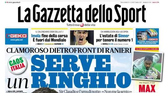 Serve un Ringhio, avanza Gattuso come ct. Le prime pagine dell'11 giugno