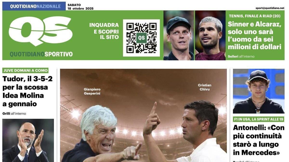 Roma-Inter, sfida tra ex in panchina. La prima pagina del QS - Quotidiano Sportivo