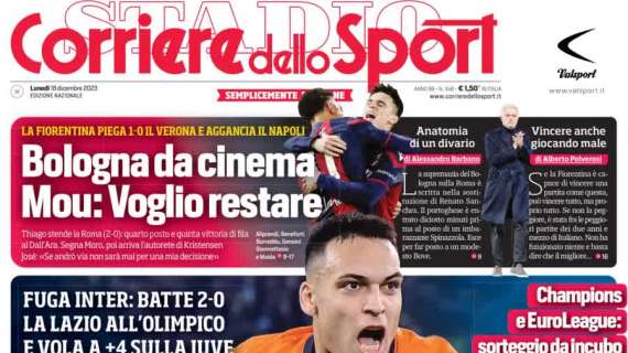 L'apertura del Corriere dello Sport è sull'Inter: "Fa il vuoto!"