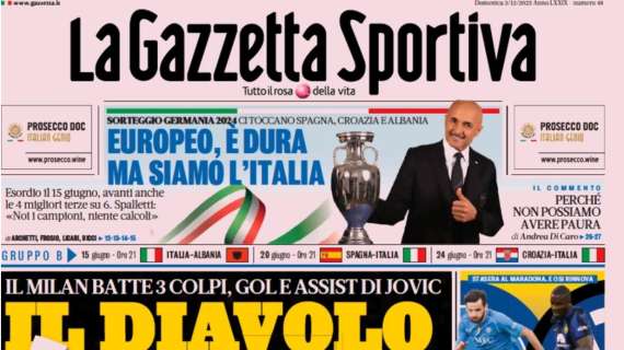 La prima pagina de La Gazzetta dello Sport sul big match Napoli-Inter: "Chiamate scudetto"
