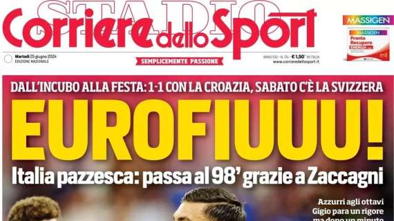 L'Italia fa festa al 98' e vola agli ottavi di Euro2024: le prime pagine del 25 giugno