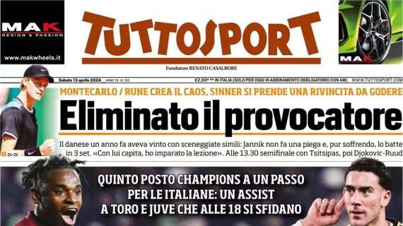 Derby per l'Europa, Toro e Juventus si sfidano: la prima pagina di Tuttosport