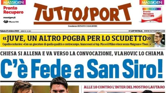 Tuttosport in prima pagina: "Brividi Torino contro il mostro Lautaro: un Toro minaccia i granata"