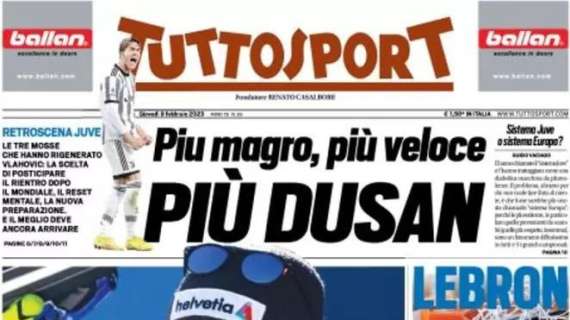 La prima pagina di Tuttosport: "Bastoni come Skriniar, allarme Inter"