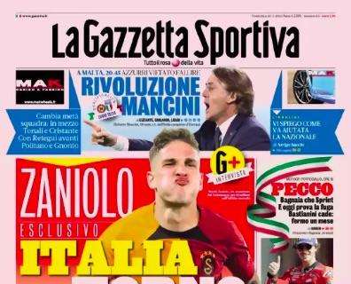 La prima pagina della Gazzetta dello Sport - Zaniolo esclusivo: "Italia, torno"