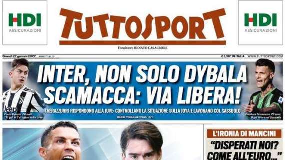 Tuttosport: "Inter, non solo Dybala. Via libera per Scamacca"