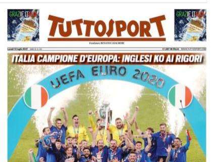 Italia campione d'Europa, Tuttosport in apertura: "Siamo solo noi"