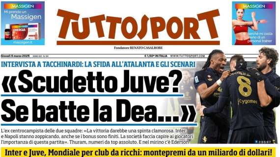 "L'Europa fa bella l'Inter": l'apertura di Tuttosport dopo Rotterdam