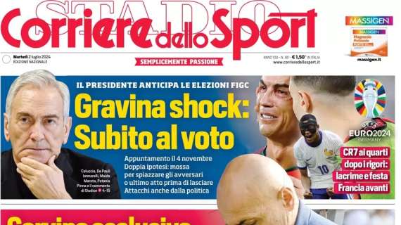 "Scatto Lazio: Gudmundsson". La prima pagina dell'edizione odierna del Corriere dello Sport