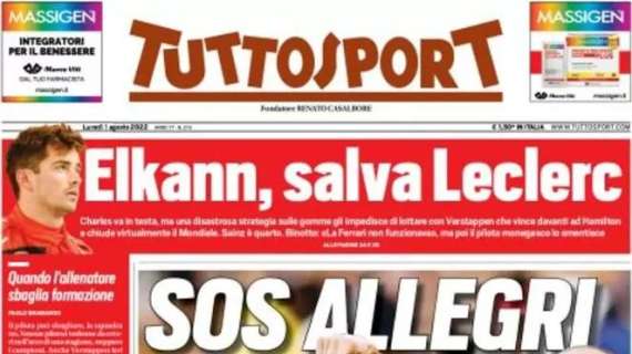 Tuttosport, prima pagina a tutta Juve: "SOS Allegri, Juve attenta sul mercato"