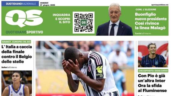 "Con Pio è già un’altra Inter. Ora la sfida al Fluminense": la prima pagina del QS