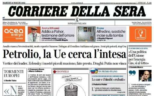 La prima pagina del Corriere della Sera: "Lukaku-Dybala, nasce la nuova Inter"