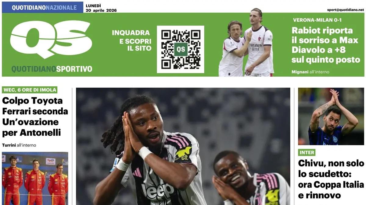 "Chivu, non solo lo scudetto: ora Coppa Italia e rinnovo". La prima pagina del QS