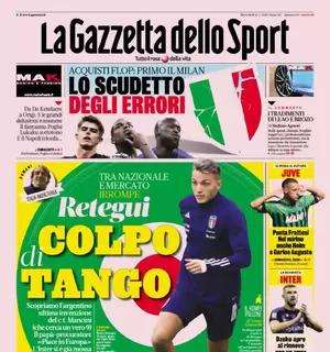 La prima pagina della Gazzetta dello Sport: "Inter, Dzeko apre al rinnovo per un anno"