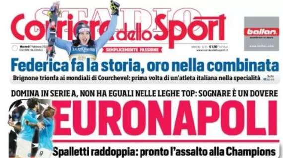 L'apertura del CorSport: "EuroNapoli". Spalletti raddoppia: assalto alla Champions