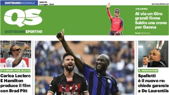 La prima pagina del QS - Quotidiano Sportivo: "Gioia Napoli, dietro è lotta totale"